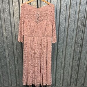 torrid Dusty Rose Lace Midi Dress